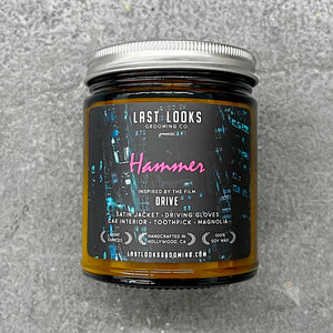 Last Looks Grooming Movie Candles Hammer Inspired By Drive Ryan Gosling Carey Mulligan Bryan Cranston Christina Hendricks Oscar Isaac Nicolas Winding Refn Movie Scented Candles Inspired By Film And Television