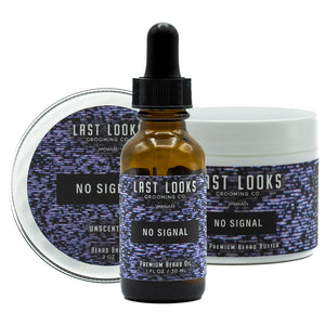 Last Looks Grooming No Signal Unscented Beard Oil, Beard Balm, and Beard Butter Bundle